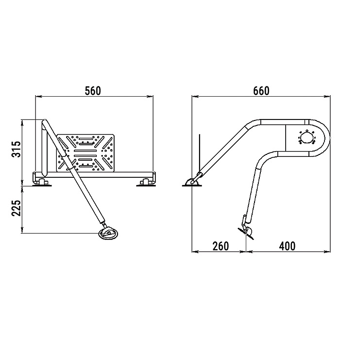 Стойка рулевая с креплением на баллон надувной лодки 25мм в Омске