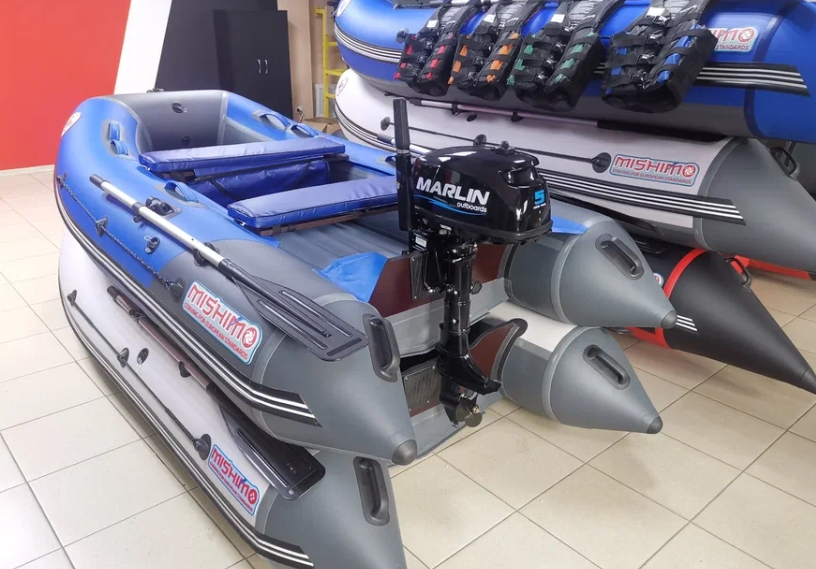 КОМПЛЕКТ ЛОДКА MISHIMO LITE 315 + МОТОР 5л.с в Омске