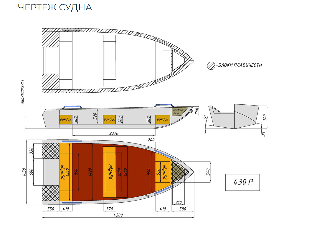 Алюминиевая лодка  Wyatboat-430 Р в Омске