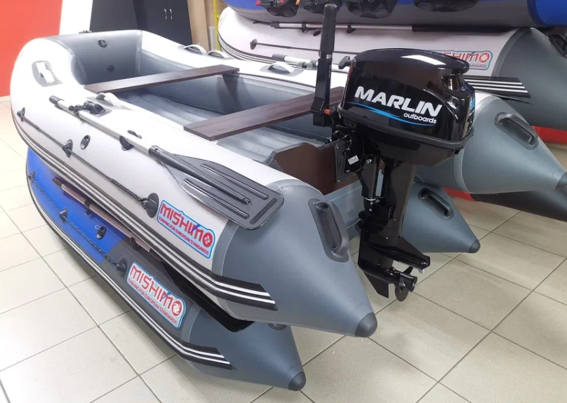 КОМПЛЕКТ ЛОДКА MISHIMO LITE 350 + МОТОР 9,8 Л.С. в Омске