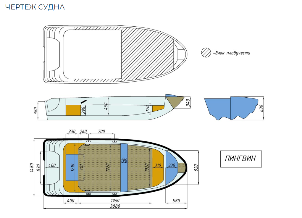 Стеклопластиковая лодка Пингвин (тримаран) в Омске