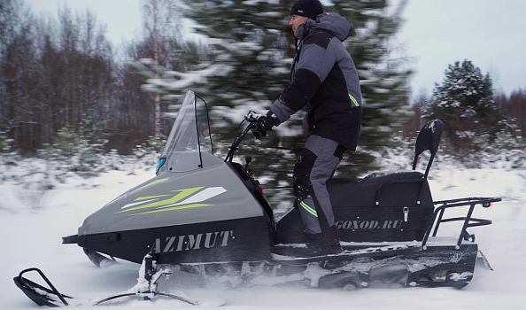 Миниснегоход Бурлак Азимут 24 л.с. , эл.запуск, реверс, тормоз гидравл, капот серый в Омске