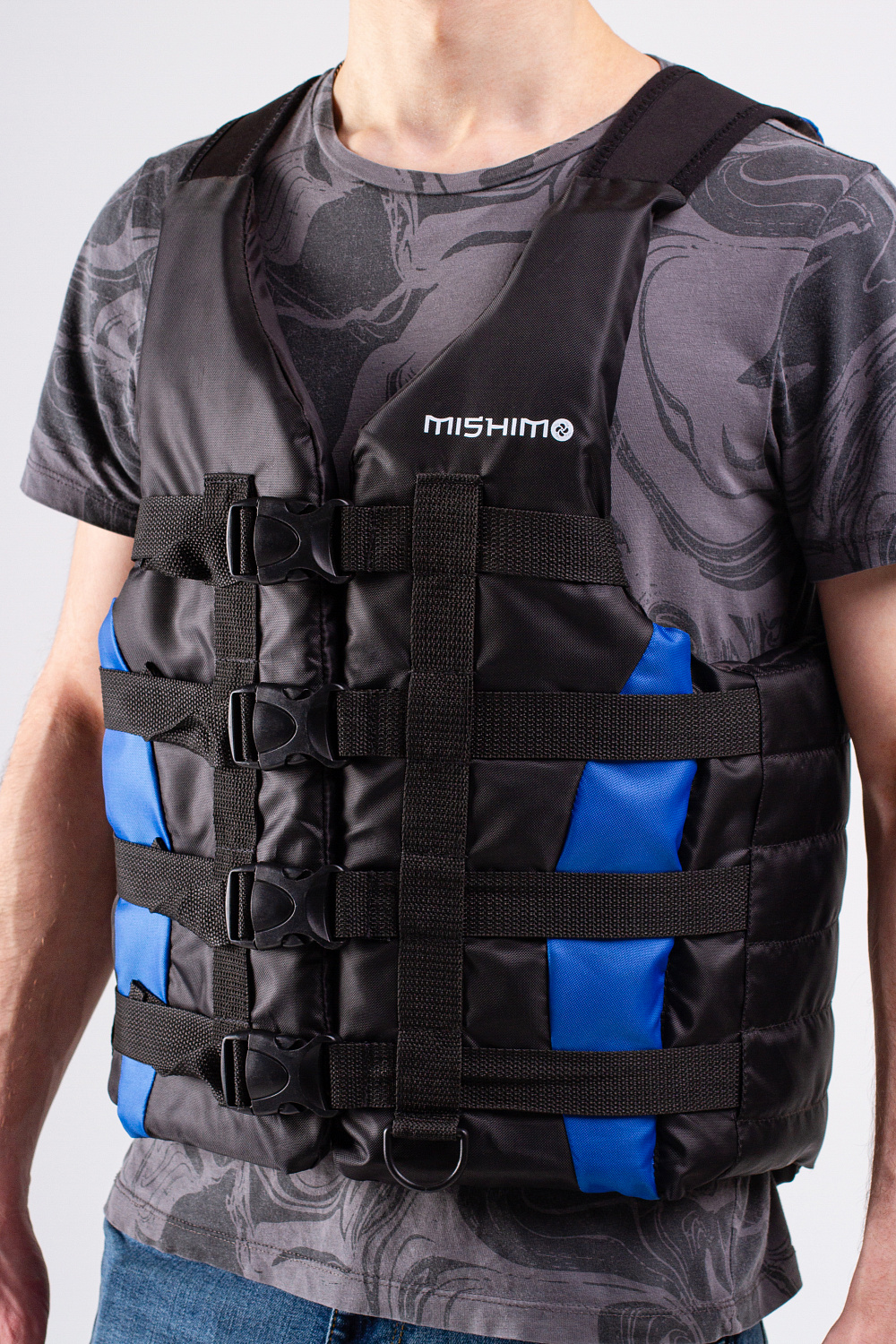 Жилет спасательный MISHIMO PRO Премиум качества Черно-синий в Омске