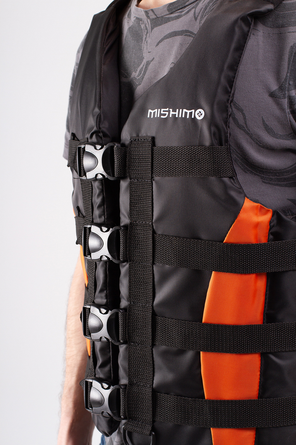 Жилет спасательный MISHIMO PRO Премиум качества Черно-оранжевый в Омске
