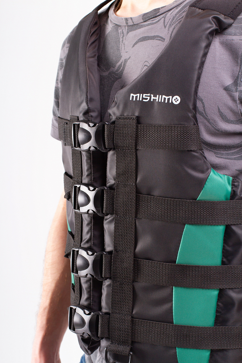 Жилет спасательный MISHIMO PRO Премиум качества Черно-зеленый в Омске