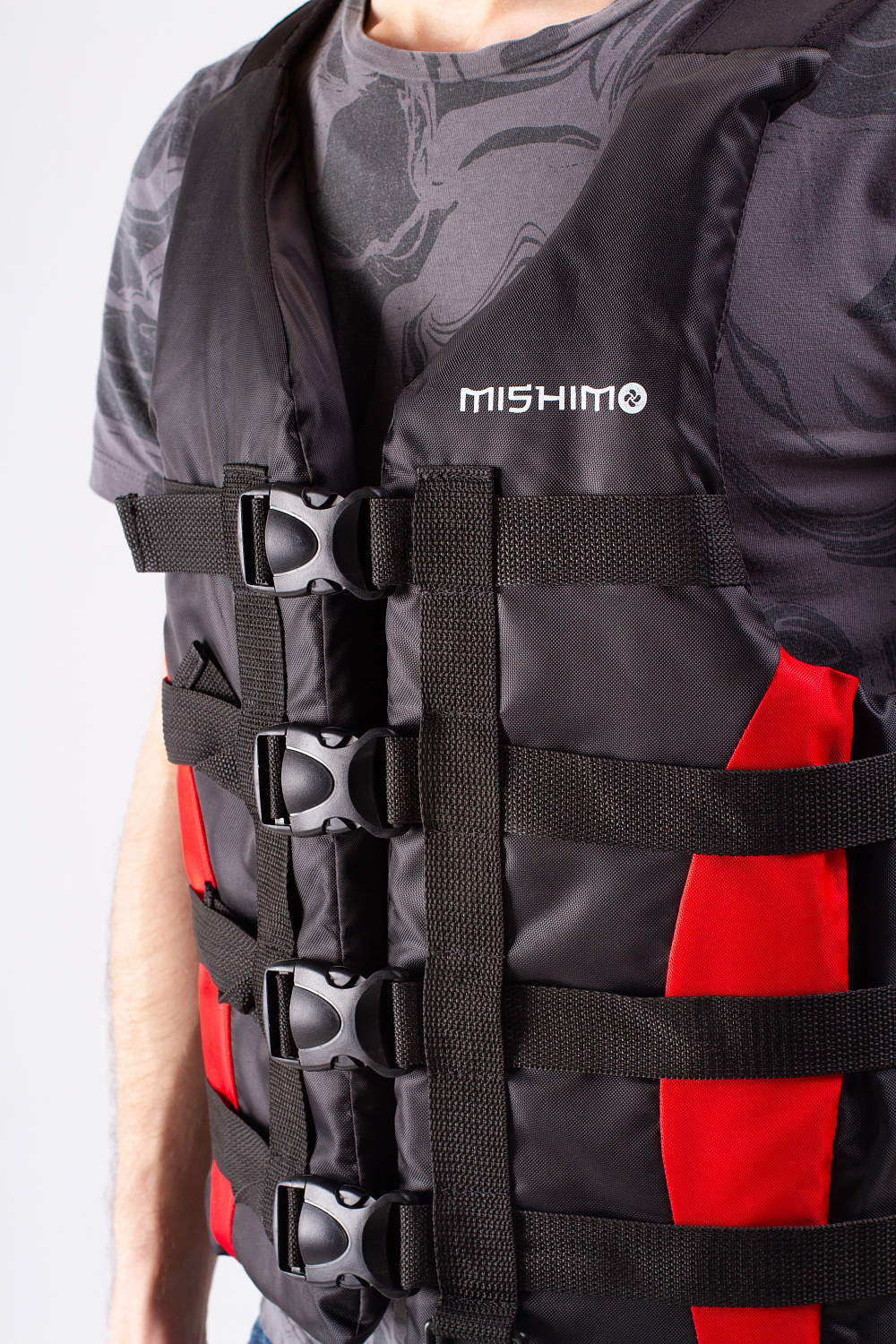 Жилет спасательный MISHIMO PRO Премиум качества Черно-красный в Омске