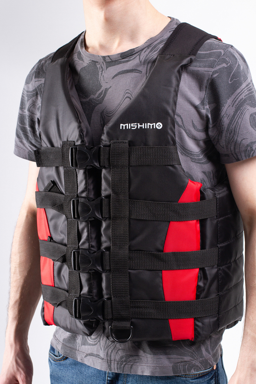 Жилет спасательный MISHIMO PRO Премиум качества Черно-красный в Омске